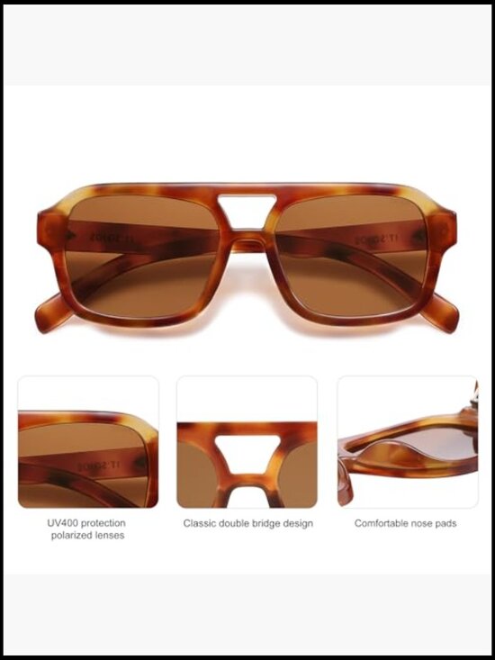 Polarized Aviator Sunglasses with UV400 Protection Plastic Frame main image 5